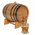 1L Charred American Oak Aging Barrel with Stand, Spigot & Bung for Whisky Bourbon