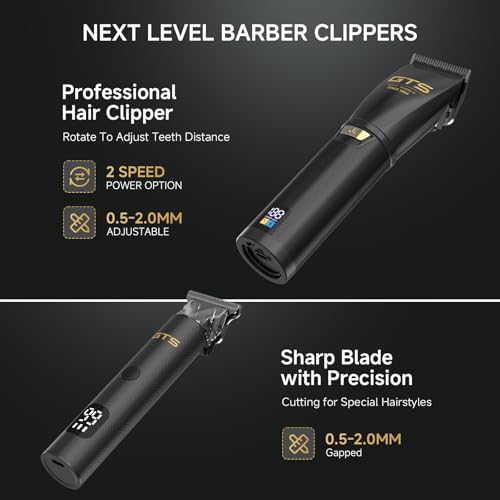 Cordless Hair Clippers for Men with LED Display & 15 Guide Combs - Professional Barber Kit