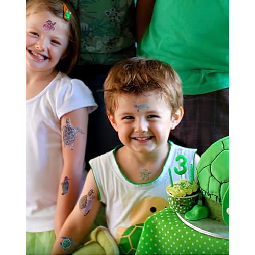 ANTING 180 Pieces Turtle Temporary Tattoos Turtle Themed Tattoos Stickers Party Decoration Supplies favors Body Art for Kids Adults