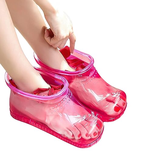Portable Foot Spa Shoes for Relaxation and Blood Circulation - Large Red