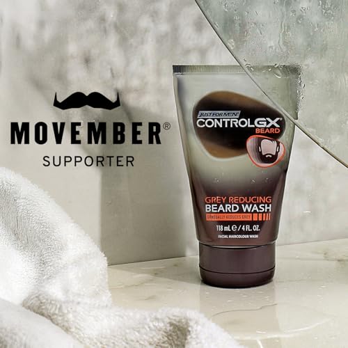 Just for Men Control GX Grey Reducing Beard Wash Shampoo with Keratin - Pack of 6