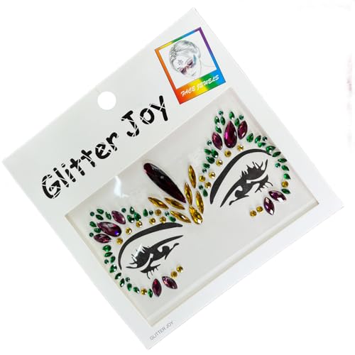Halloween Face Gems Face Jewels Sticker Eyes Body Gem Sticker Temporary Face Tattoos,5-Pack, Multi-Color