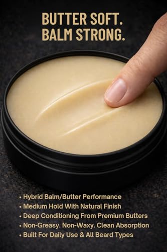 Beard Balm for Men - Naughty Nectar, Softens Coarse Beards, Medium Hold, Non-Greasy Finish