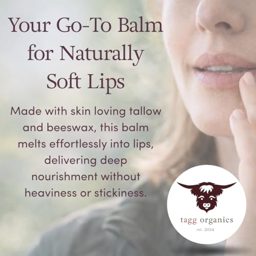 Tallow Lip Balm Variety Pack ? Moisturizing Lip Care with Grass-Fed Tallow, Natural Beeswax & Essential Oils, 4 Pack (.15 oz)