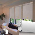 Light Linen Motorized No-Drill Smart Blinds for Windows - 34.5 x 72 Inches
