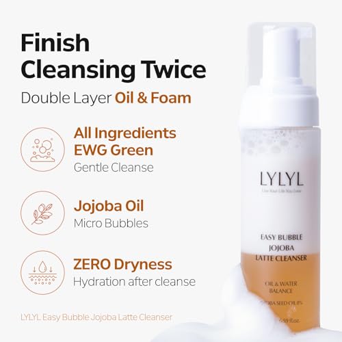 LYLYL Jojoba Latte Cleansing Foam & Oil | All Skin Types, Natural Grain Ingredients