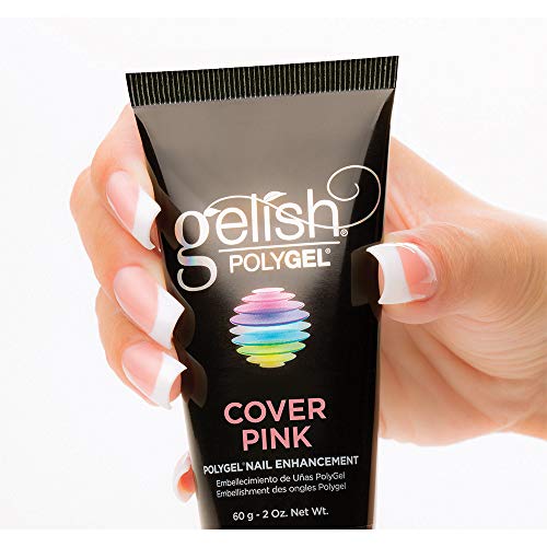Gelish PolyGel Hybrid Nail Tips - Cover Pink, Strong, Lightweight, Odor-Free, 2 oz