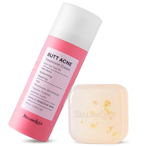 Butt Acne Treatment Set: Acne Soap Bar + Butt Treatment Lotion for Breakouts on Buttocks, Thighs, Back, Chest & Ingrown-Prone & Folliculitis-Prone Skin ? Helps Reduce Body Breakouts