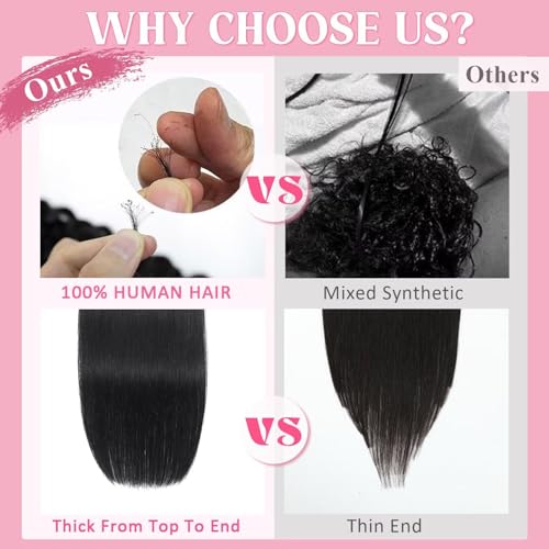 Clip in Hair Extensions 14 Inch 100% Human Remy Hair Jet Black 3.2oz - Salon Quality