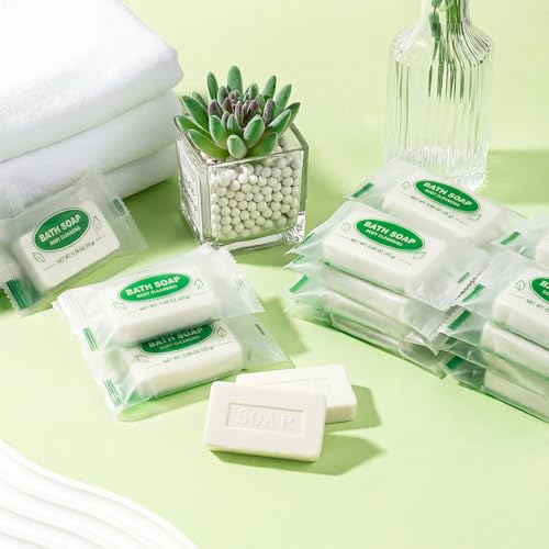 Mini Travel Size Bar Soap Bulk - Pack of 50,Individually Wrapped 0.88 oz/25 grams Small Hotel Guest Soap Bars for Vacation Rentals,Church,Homeless,Charity,Bathroom