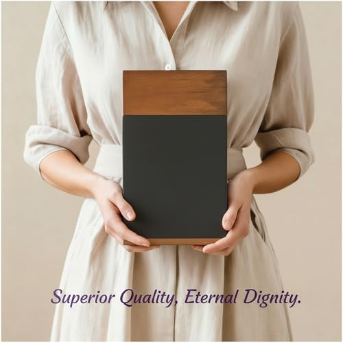 Wooden Cremation Urn for Adults - Handcrafted Walnut Ashes Keepsake