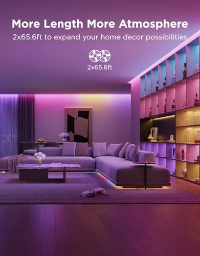 Govee 131.2ft RGBIC LED Strip Lights for Bedroom App Control - Color Changing