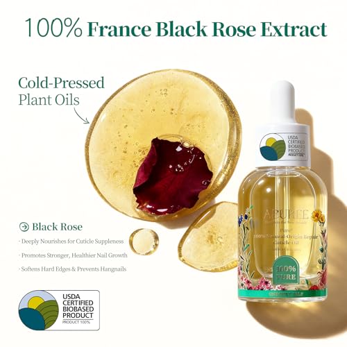 Organic Bio-Based Nail & Cuticle Oil with Black Rose Extract - 1 Fl Oz