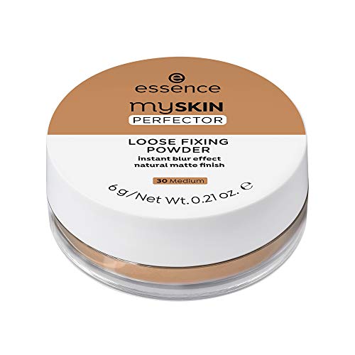 essence | My Skin Perfector Loose Fixing Powder | Instant Blur Effect & Natural Matte Finish | Vegan, Paraben Free, Gluten Free, Oil Free | Cruelty Free (30 | Medium)
