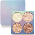 Face Highlighter Palette, Illuminator Powder Palette White Highlighter Baked Waterproof Long Lasting Brilliant Lighten Skin Color Face Contour Powder Makeup Highlighter