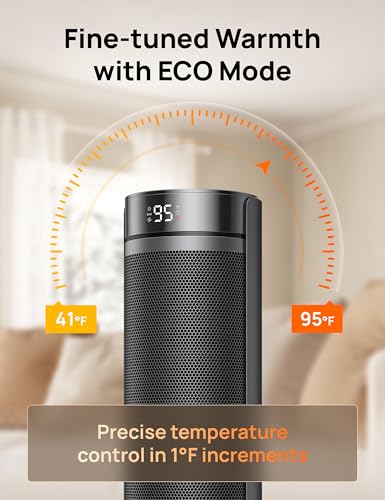 DREO Space Heater for Large Rooms - Black, Safe Electric Indoor Heater