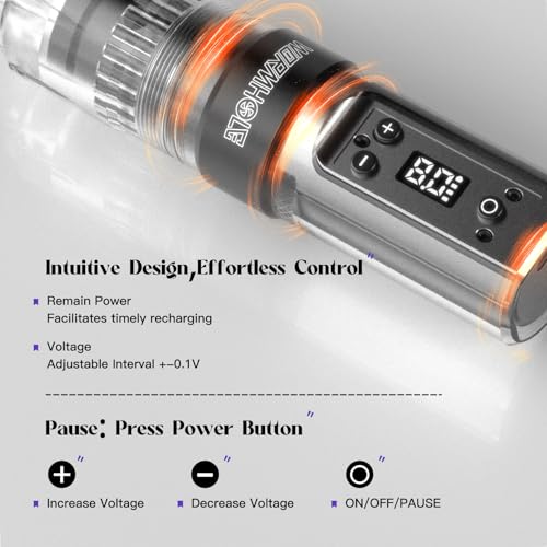 Wireless Tattoo Pen Kit Black2 - Complete Portable Tattoo Machine with Ink & Needles