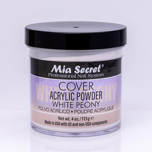 White Peony Acrylic Powder for Nails - 4 oz. Self-Leveling, Superior Adhesion