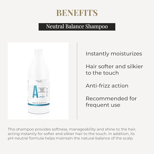 Salerm Neutral Dermoprotective Shampoo 1200 ml – pH 5.5, All Hair Types, Anti-Frizz
