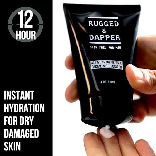 RUGGED & DAPPER Men's Daily Face Moisturizer 4oz Unscented Hydrating Lotion