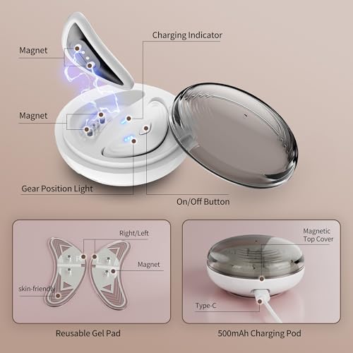 Red Light Therapy Eye Pods for Under Eye Bags - 1 Pack + 4 Reusable Gel Patches, Portable Eye Care Device