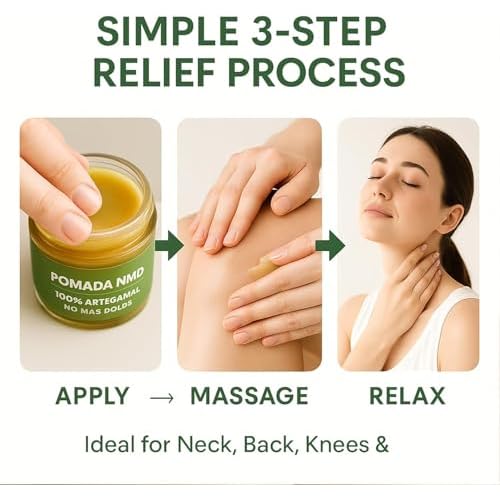 Pomada NMD, Pomada NMD Para Dolor Muscular - Natural Herbal Artesanal Joint Cream with Arnica, Olive Oil, Soursop Leaf, Beeswax, Maximum Strength Comfort Ointment for Muscle, Foot (1)