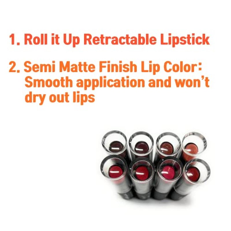 48 pcs 8 Colors Nabi Semi Matte Lipstick, Smooth Application and Won¡¯t Dry Out Lips, Included Display Box (Wholesale Lot)