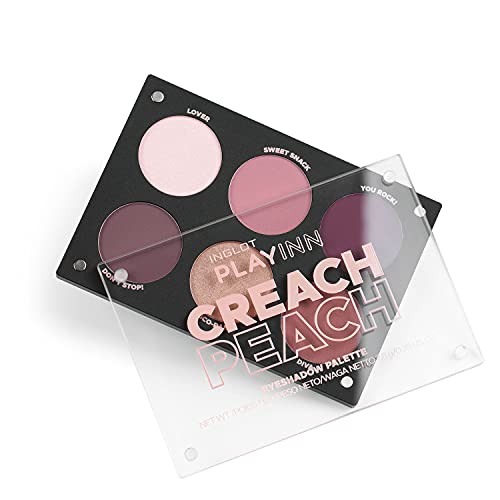 Inglot Creach Peach Eyeshadow Palette - 12 Colorful Long-Lasting Shades, Cruelty-Free, Compact Makeup