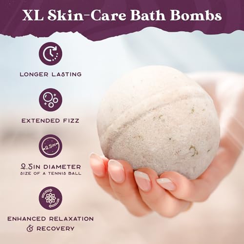 Purple Canyon Glowing Goat Bath Bombs for Sensitive Skin - Handmade, Fragrance-Free, 2.5-inch Soothing Bath Additive