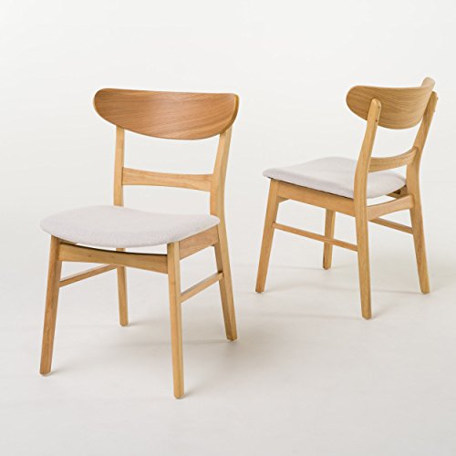 Christopher Knight Home Idalia Dining Chairs 2-Pc Set Light Beige Oak Finish
