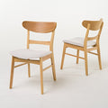 Christopher Knight Home Idalia Dining Chairs 2-Pc Set Light Beige Oak Finish