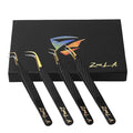 Zane L.A. Nano Fiber Tip Professional Eyelash Extension Tweezers, a pack of 4, Quality tweezers made with Japanese Stainless Steel, FREE Eyelash Separator. (Black)
