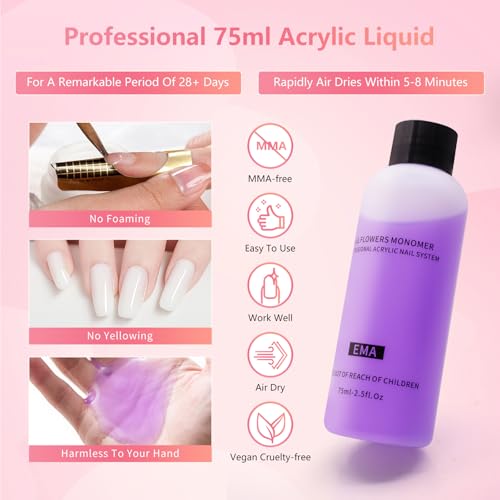 Pink Nail Art Practice Kit with Hand, Glitter, Tips & Storage Bag - Beginners