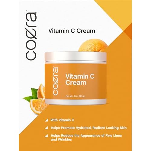 Coera Vitamin C Cream | 4oz | For Face, Dark Spots, Body, and Skin | Brightening, Hydrating, & Firming Moisturizer | Free of Parabens, SLS & Fragrances | Cruelty Free | Packaging May Vary