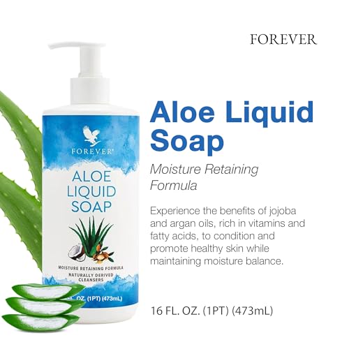 8 Fl Oz Aloe Liquid Soap - Gentle Cleansing Moisturizer with Jojoba & Argan Oil - Vegan & Gluten-Free