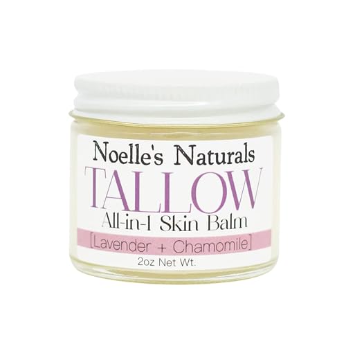 Organic Tallow Balm with Lavender & Chamomile - All-In-One Skin Moisturizer for Dry, Eczema & Sensitive Skin - 2oz Jar