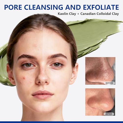 Deep Pores Cleansing Clay Mask for Face with Mud and Natural Extracts - Large 5.3 oz