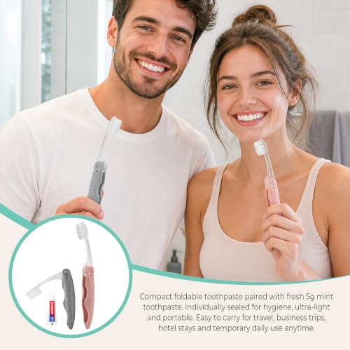 Kocpudu 100-Pack Travel Toothbrush and Toothpaste Set, Individually Packaged