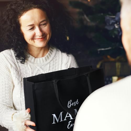 Vesici Mothers Day Appreciation Gifts Mama Canvas Tote Bag with Makeup Bag 20 oz Tumbler for Mom Mother Thanks Gift