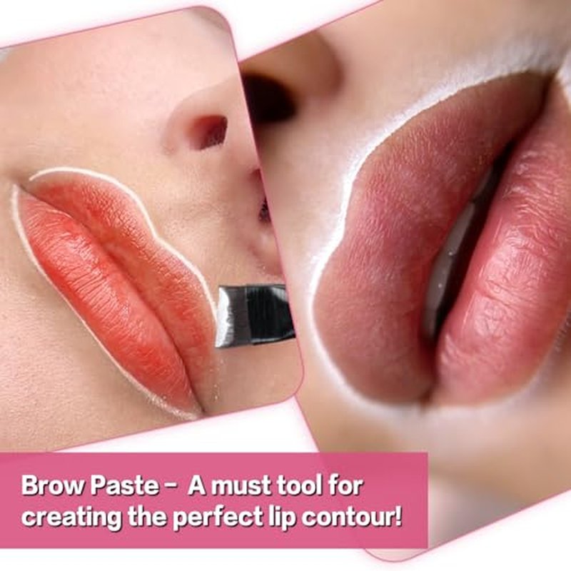 20g White Brow Mapping Paste Brow Contour Paste Brow Lip Shape Position Tool,2pcs Eyebrow Brush Set, Mapping Tool for Sketching Contouring the Eyebrow and Lip