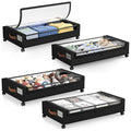 Under Bed Storage Containers with Wheels - 4 Pack, 60L, Black, Heavy-Duty