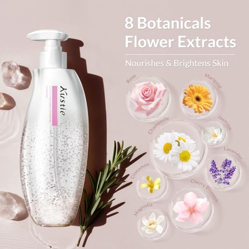 Kustie Tulip Oxygen Bubble Body Wash ? Gentle Amino Acid Cleanser with 8 Floral Extracts & Alpha-Arbutin for Brightening, Antioxidant, Hydrating ? Sweet Floral Scent, Vegan & Sulfate-Free, 16.9 fl oz