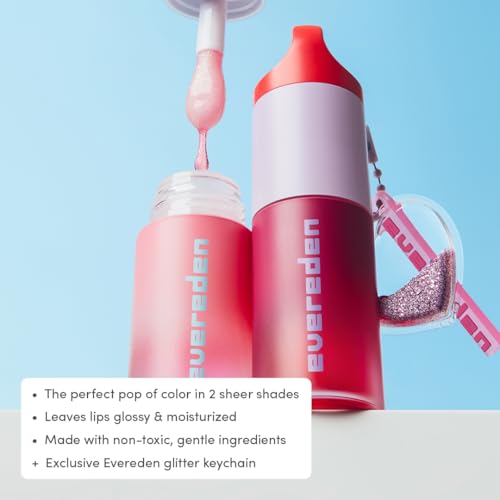 Evereden Daily Routine Set & Non-Toxic Lip Gloss: Clean & Vegan Skin Care for Kids - Nourishing Tween Skincare with Multi-Vitamin Face Wash, Face Cream, SPF 30 Sunscreen & Tinted Lip Gloss