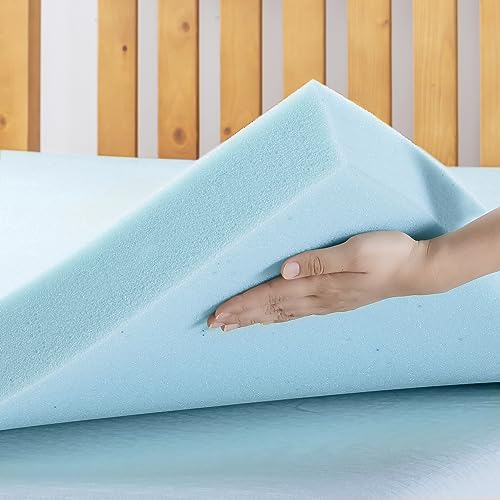 4 Inch Ventilated Memory Foam Mattress Topper - Short Queen, Cooling Gel Infusion, CertiPUR-US Certified