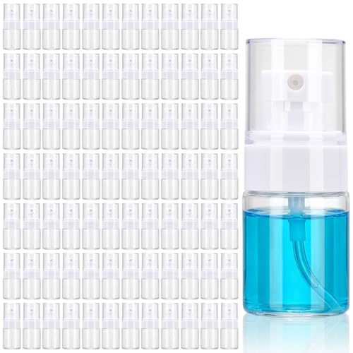 Clear 100 Pack Fine Mist Spray Bottle Bulk, 1oz Small Plastic Leak Proof Fine Mist Mini Spray Bottles Refillable Empty Travel Mister Sprayer Bottle for Hair, Cleaning, Essential Oils, Face
