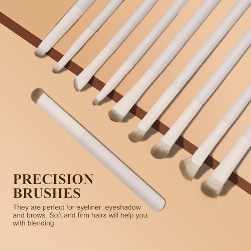 Makeup Brush Set Professional 13pcs£¬Premium Synthetic Powder Foundation Contour Blush Concealer Eyeshadow Blending Liner Make Up Brushes Kit£¨Milky B521£©