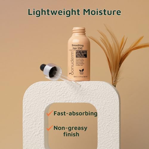 Lightweight Silicone-Free Hair Oil for Frizz Control & Heat Protection - 1.3 Fl oz