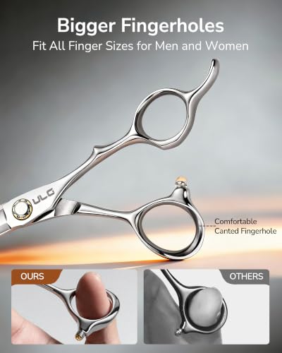 Professional 6.5-Inch Hair Cutting Scissors - Japanese 440C Barber Shears with Adjustable Screw & Ergonomic Handle