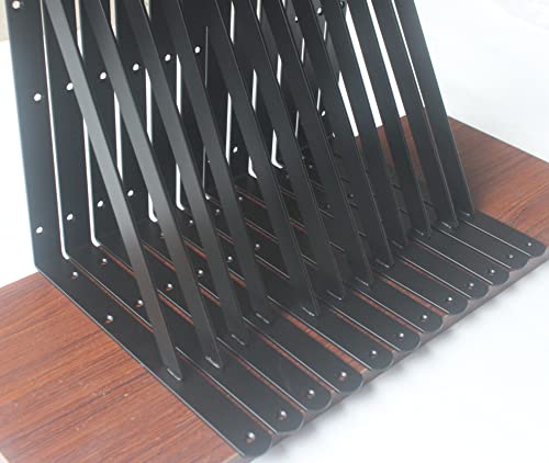 Heavy Duty Shelf Brackets 18x12 Inches - Black Metal Support Angle Brackets, 30 Pack Variation of 30 Pack-Black / 18''x12''