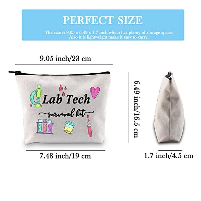 GJTIM Lab Tech Survival Kit Funny Lab Week Lab Tech Gift Laboratory Technician Zipper Pouch Makeup Bag